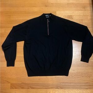 Peter Millar Quarter Zip Sweater 100% Merino Wool Black Men’s XL